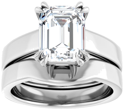 Sužadėtuvių Žiedas „Solitaire“ 585 Baltojo Aukso Emerald 9mm x 7mm (8)