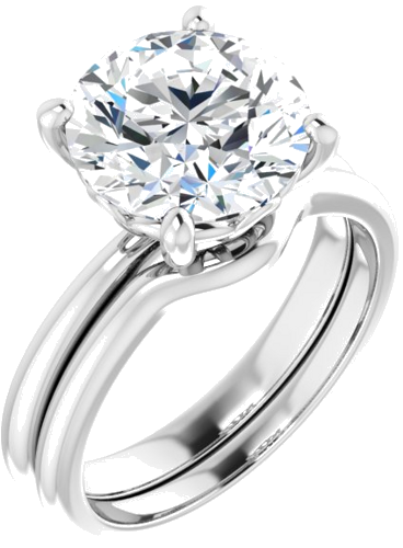 Sužadėtuvių Žiedas „Solitaire“ 585 Baltojo Aukso Round 10mm (6)