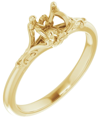 Sužadėtuvių Žiedas „Solitaire“ 14k yellow gold Round 5.5mm (1)