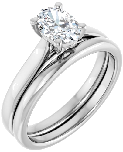 14K White 7x5 mm Oval Engagement Ring Mounting (6)