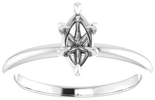 14K White 8x4 mm Marquise Solitaire Engagement Ring Mounting (3)