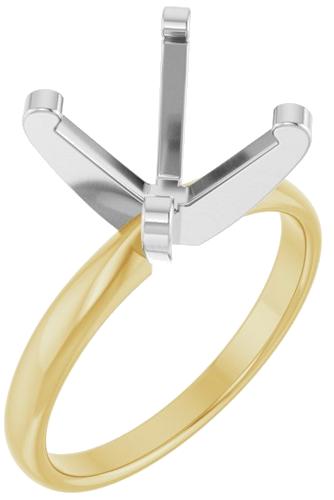 Sužadėtuvių Žiedas „Solitaire“ 14k yellow/white gold Square 8mm (1)