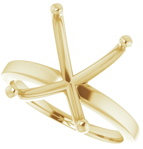 14K Yellow 12x10 mm Emerald Solitaire Engagement Ring Mounting (5)