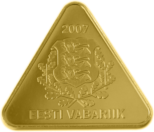 2007 Estonia Kroon 15 year anniversary 100 kroon gold coin (2)