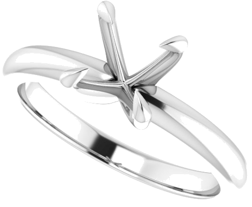 Sužadėtuvių Žiedas „Solitaire“ 585 Baltojo Aukso Round 7mm (5)