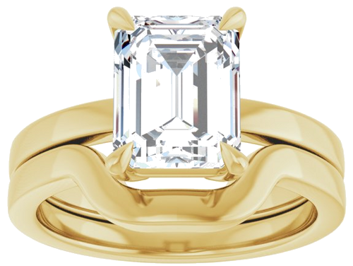 Sužadėtuvių Žiedas „Solitaire“ 585 Geltonojo Aukso Emerald 9mm x 7mm (8)