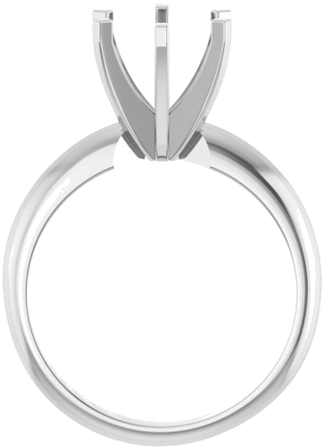 14K White 7.8-8.6 mm Round 6-Prong Solitaire Ring Mounting (2)