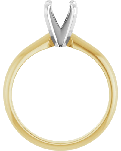 14K Yellow White 4.5x4.5 mm Square 4-Prong Light Solitaire Engagement Ring Mounting (2)