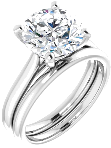 14K White 9.4 mm Round Engagement Ring Mounting (6)