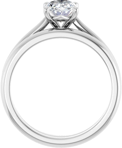 14K White 8x6 mm Oval Solitaire Engagement Ring Mounting (7)