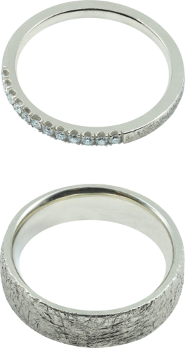 Champagne gold wedding rings with diamonds (1)