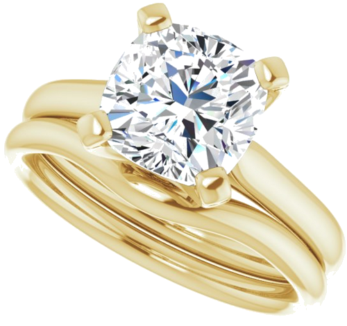 Sužadėtuvių Žiedas „Solitaire“ 14k yellow gold Cushion 8mm (10)