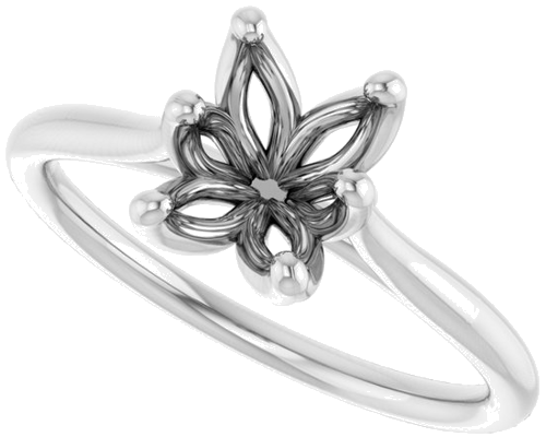 Sužadėtuvių Žiedas „Cathedral-Style Solitaire“ 14k white gold Emerald 7mm x 5mm (5)