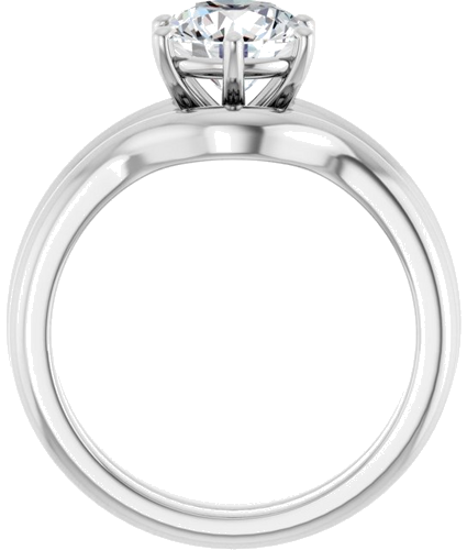 Sužadėtuvių Žiedas 14k white gold Round 7.4mm (7)