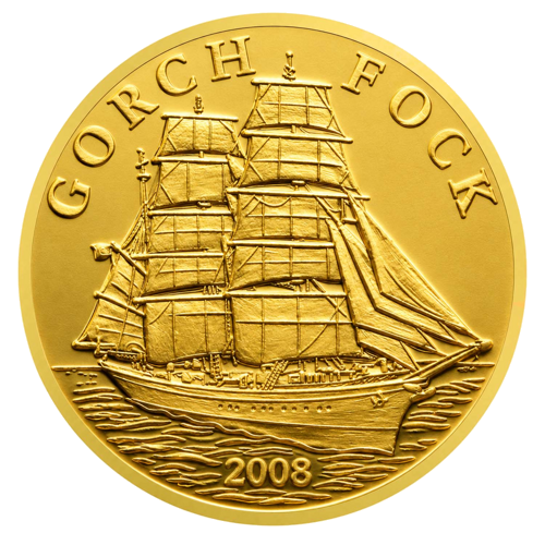 10 dolāri Buru kuģis „Gorch Fock“ 2008 Kuka Salas zelta monēta (1)