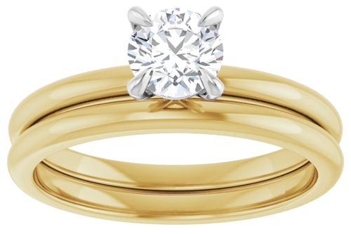 Sužadėtuvių Žiedas „Solitaire“ 14k yellow/white gold Round 5.2mm (8)