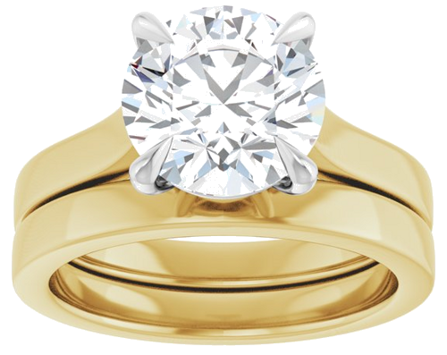 Sužadėtuvių Žiedas „Claw-Prong“ 14k yellow/white gold Round 9mm (8)