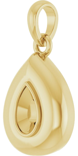 Pakabukas „Solitaire Puffed“ 585 Geltonojo Aukso Pear Shape 5mm x 3mm (2)