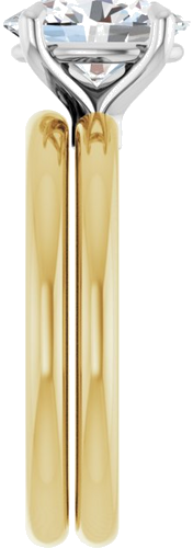 Sužadėtuvių Žiedas 585 Baltojo Ir Geltonojo Aukso Oval 9mm x 7mm (9)