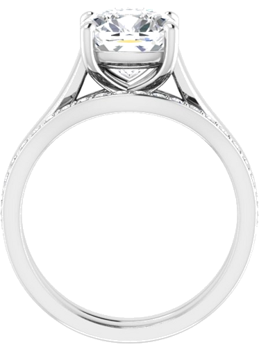 Sužadėtuvių Žiedas „Solitaire“ 14k white gold Cushion 8mm (7)