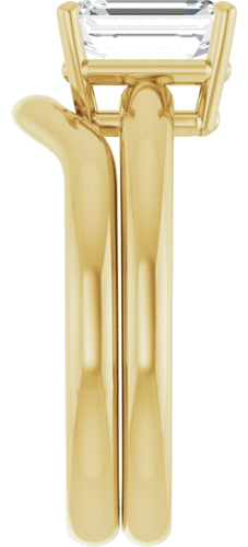 14K Yellow 8x6 mm Emerald Engagement Ring Mounting (9)