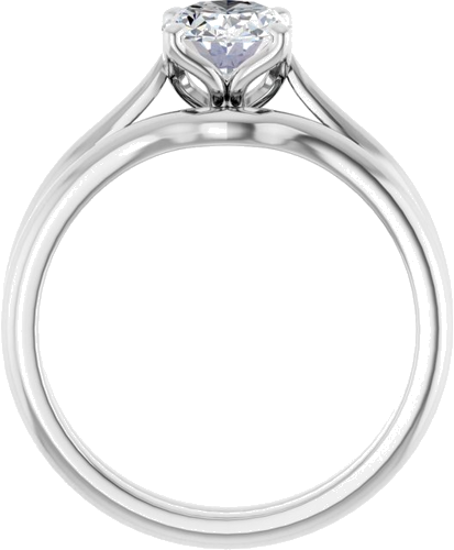 14K White  8x6 mm Oval Solitaire Engagement Ring Mounting (7)
