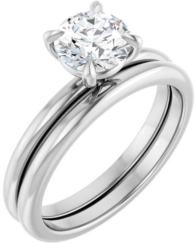 14K White 6.5 mm Round Solitaire Engagement Ring Mounting (6)