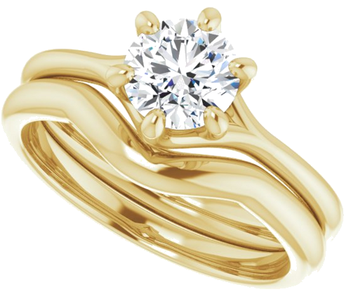 14K Yellow 6 mm Round Engagement Ring Mounting (10)