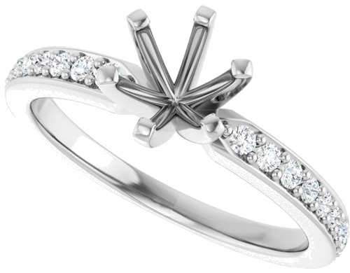 Sužadėtuvių Žiedas „Solitaire“ 14k white gold Round 6mm (5)