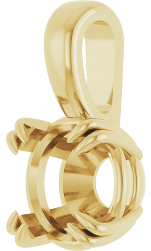 14K Yellow 5 mm Round 4-Prong Double-Claw Pendant Mounting (2)