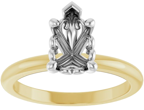 Sužadėtuvių Žiedas „Solitaire“ 14k yellow/white gold Pear 9mm x 6mm (3)