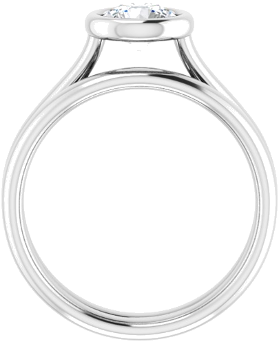 Sužadėtuvių Žiedas „Bezel-Set Solitaire“ 585 Baltojo Aukso Round 6mm (7)