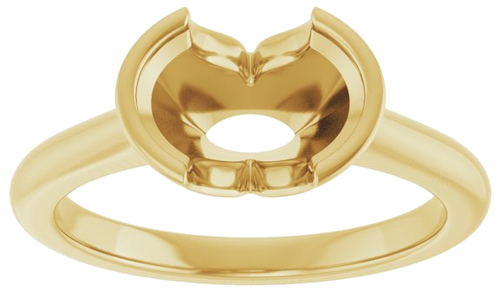 Sužadėtuvių Žiedas „Half-Bezel Solitaire“ 14k yellow gold Oval 9mm x 7mm (3)