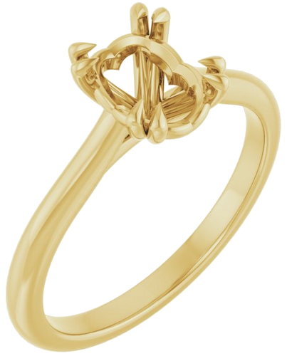 Sužadėtuvių Žiedas „Solitaire“ 585 Geltonojo Aukso Oval 8mm x 6mm (1)