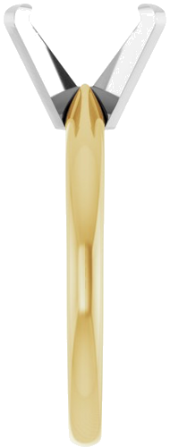 14K Yellow White 10 x 8 mm Oval Solitaire Engagement Ring Mounting (4)