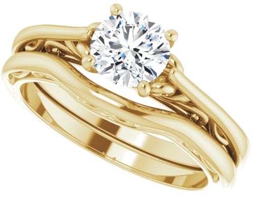 14K Yellow 5.8 mm Round Engagement Ring Mounting (20)