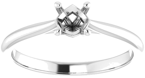 Sužadėtuvių Žiedas „Solitaire“ 585 Baltojo Aukso Round 4.8mm (3)