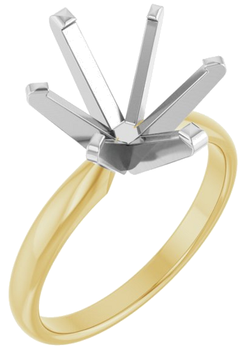 Sužadėtuvių Žiedas „Solitaire“ 585 Baltojo Ir Geltonojo Aukso Oval 12mm x 10mm (1)