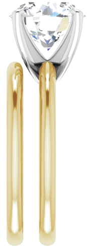 Sužadėtuvių Žiedas „Solitaire“ 585 Baltojo Ir Geltonojo Aukso Round 9.4mm (9)