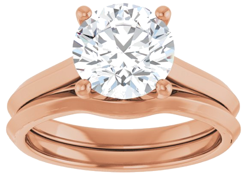 Sužadėtuvių Žiedas „Solitaire“ 585 Rožinis Aukso Round 8mm (8)