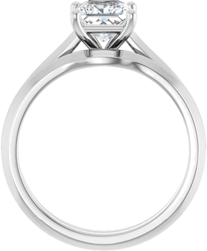 Sužadėtuvių Žiedas „Claw-Prong“ 14k white gold Square 5.5mm (7)