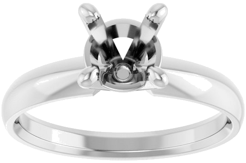 Sužadėtuvių Žiedas „Solitaire“ 14k white gold Round 6.5mm (3)