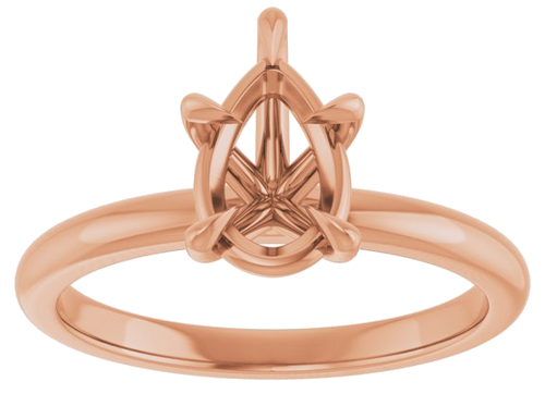 Sužadėtuvių Žiedas „Claw-Prong“ 14k rose gold Pear 9mm x 6mm (3)