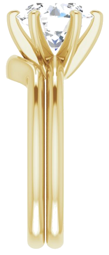 Sužadėtuvių Žiedas „Solitaire“ 585 Geltonojo Aukso Round 8.8mm (9)