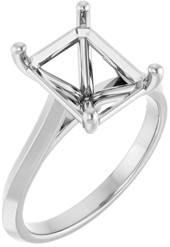 Sužadėtuvių Žiedas „Claw-Prong“ 950 Platinos Emerald 10mm x 8mm (1)