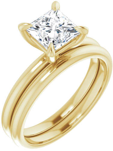 14K Yellow  6x6 mm Square Solitaire Engagement Ring Mounting (6)