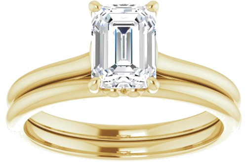 Sužadėtuvių Žiedas „Solitaire“ 14k yellow gold Emerald 7mm x 5mm (8)
