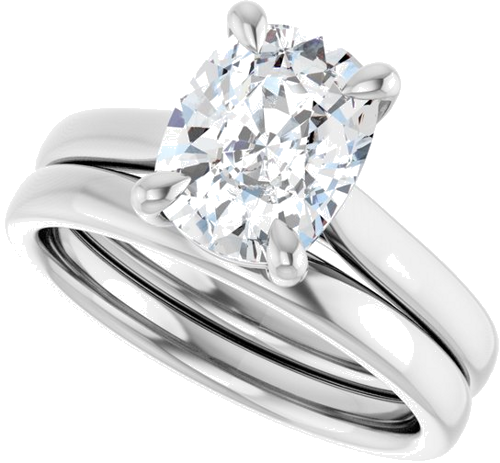 Sužadėtuvių Žiedas „Claw-Prong Solitaire“ 14k white gold Elongated Cushion 9mm x 7mm (10)