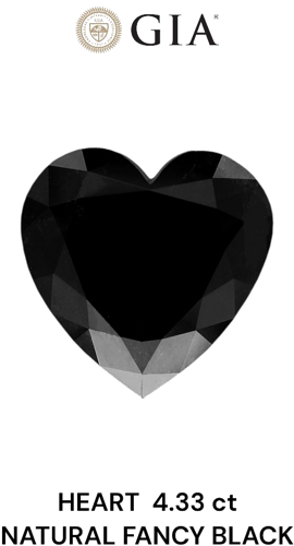 4.33 carat Fancy  Black-VVS2 Natūralus Heart Deimantas (1)