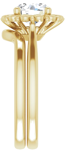 Sužadėtuvių Žiedas „Solitaire“ 10k yellow gold Round 7mm (9)